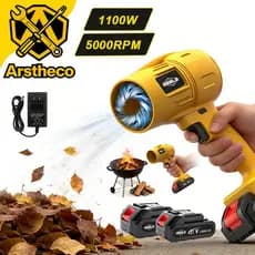Soprador De Folhas Turbo Portátil Recarregável 2 Baterias 21V  usados ​​para limpar folhas caídas e iniciar fogueiras.