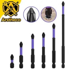 KIT Bits Magnético Ponteira Philips Parafusadeira Ph2 Jogo Imantado Antiderrapante Com Imã Sextavado