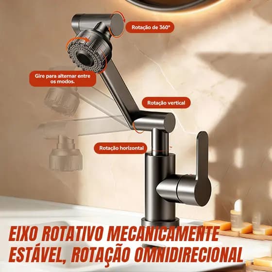 Torneira Lavatorio Bancada Mesa Torneira Banheiro Pode Girar 360°