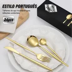 Kit 24 Jogo De Talheres Inoxidável 416 Suprimentos De Cozinha Talheres De  Talheres