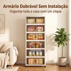 Armário Multiuso Portátil, Dobrável 2-6 Andares (40/50cm)  Organização Inteligente e Sem Montagem