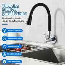 Torneira De Cozinha Preta Material FlexíVel Dois Jatos De áGua Bicos CôNicos Duas OpçõEs De InstalaçãO