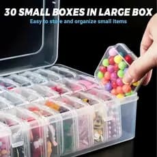 Kit Caixa Organizadora 30 Compartimentos Vazia - Ideal Para Acessórios, Armazenamento De Contas E Arte De Diamante DIY