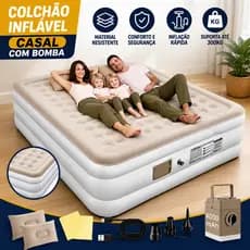 Colchão Inflável Queen Casal Cama De Campanha Bomba Inflável Com Bateria De Lítio Integrada