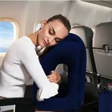 Travesseiro inflável de suporte para viagem de avião, travesseiro multifuncional para dormir com encosto de cabeça