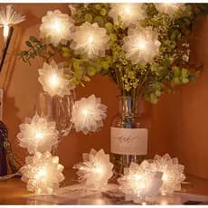 Luzes De Corda De Flores De Fibra Óptica , Lâmpadas De Fadas LED Alimentadas Por Bateria , 3M
