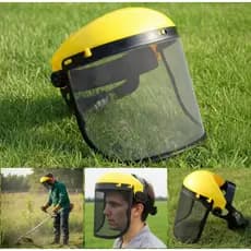 Protetor Facial Tela Nylon E Regulagem Roçadeira Motosserra Amarelo