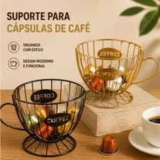 Porta Cápsulas de Café Cesta Aramada Dispenser Organizador
