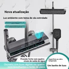 Chuveiro de aquecimento elétrico de 4 velocidades - equipamento de chuveiro moderno, elegante e durável, traz experiênci