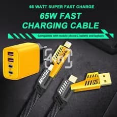 Carregador PD USD 120W 4 Portas De Carregamento Rápido Adaptador USB 3.0 Com Cabo Para Cabos iOS Tipo C JJ