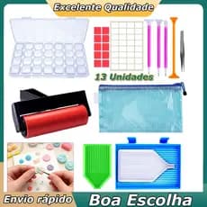 Kit de pintura de arte de diamante conjunto de ferramentas DIY com canetas bandejas pinças de diamante e armazenamento
