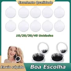 10-40 Escova de cabelo dobrável de maquiagem para viagem espelho dobrável espelho de beleza 13.7X7cm Branco