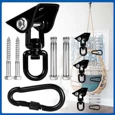 Suporte De Teto ou Parede P/ Cadeira de Balanço Rede Aço Inoxidável 304 Capacidade 500kg - Balanço E Giro 360°1-4 peças