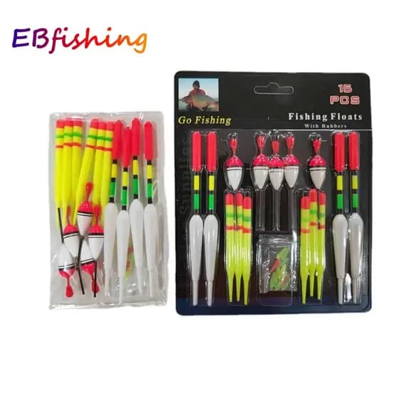 15 Pçs Flutuadores De Pesca Bobbers , Múltiplas Especificações Kit De Suprimentos Portátil Variedade De Equipamento Para