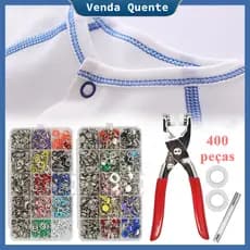 1600 peças botões de pressão metálicos 10 mm, kit com alicate para artesanato