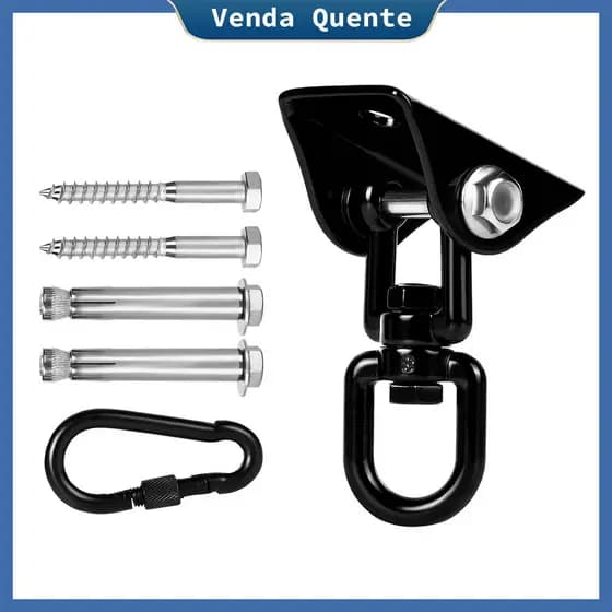 Pacote de 1 peça 360° Kit de gancho para cadeira suspensa em aço inoxidável, rolamento 500 kg