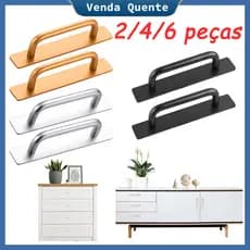 2/4/6 peças sem perfuração maçaneta autoadesiva da porta do armário, adequada para armários, portas dos armários