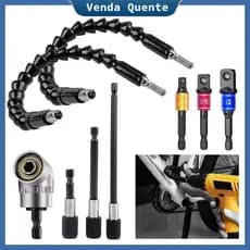 Conjunto de extensão angular multifuncional, adaptador de broca elástico alongado, ferramentas universais