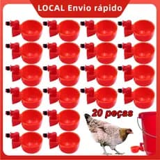 Kit 20 Bebedouro Automático para Aves Vermelho à prova d’água – Mola em aço inox, p/ frangos de corte, longa duração