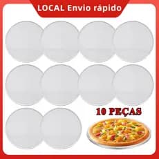 Tela para Pizza de Alumínio 10 Peças, 14 Polegadas para Assar Pizza, Pão, Bolo e Massa no Forno