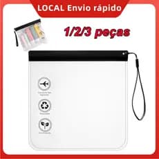 1/2/3 peças Saquinho Bolsa Saco Autovedante Transparente 20x20cm – resistente,para documentos e artigos de higiene