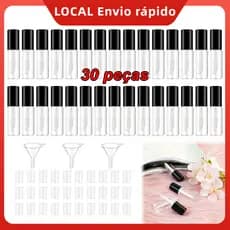 30 peças Mini tubo de brilho labial de 1,2 ml preto com tampa de borracha – Frasco de Viagem, Fácil Encher
