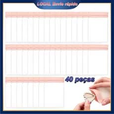 40 Pcs Saco de Jóias Anti Oxidação Rosa 8x12cm – macio, compacto, para pequenos acessórios, fecha bem