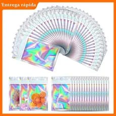 50 peças Generic Saco de Vedação Automática, Bolsa de Trava Com Zíper 6 x 10 cm Fácil de Usar Colorido para Doces