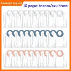 16x8x18 cm, 10 pçs de sacola plástica transparente (com alça de anel), indicada para casamentos e festas de aniversário