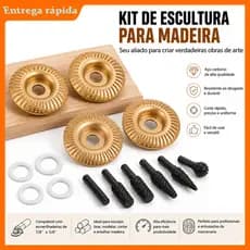 Rebolo para Madeira Esmerilhadeira Dourado Aço Carbono Kit para Lixar Desbastar Esculpir