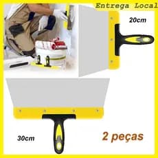2 peças de raspador de massa de aço inox, indicado para aplicação de gesso e peeling de papel de parede