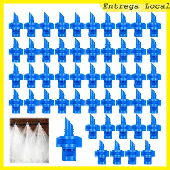 50 Pçs 90° micro pulverizador de aspersão de jardim atomizador, micro pulverizador de bocal de nebulização, Azul