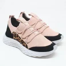 Tênis Meia Feminino Caminhada Calce Fácil Animal Print Confort Shokei