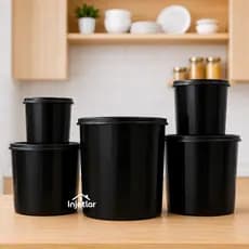 Kit de potes para mantimentos de cozinha com 5 peças