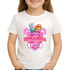 Camiseta Patrulha Canina Menina Personalizada com nome - camiseta Patrulha canina Sky (LEIA A DESCRIÇÃO)