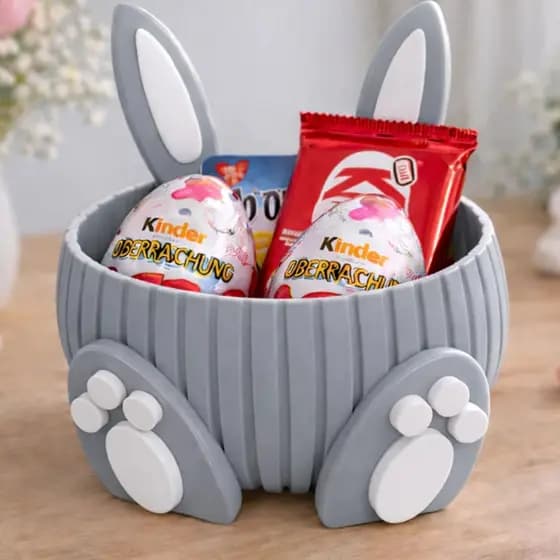 Cestinha Coelhinho De Páscoa Decorativa Porta Doces - Cesta formato de coelho - Sert 3d Pascoa Cesta porta doces