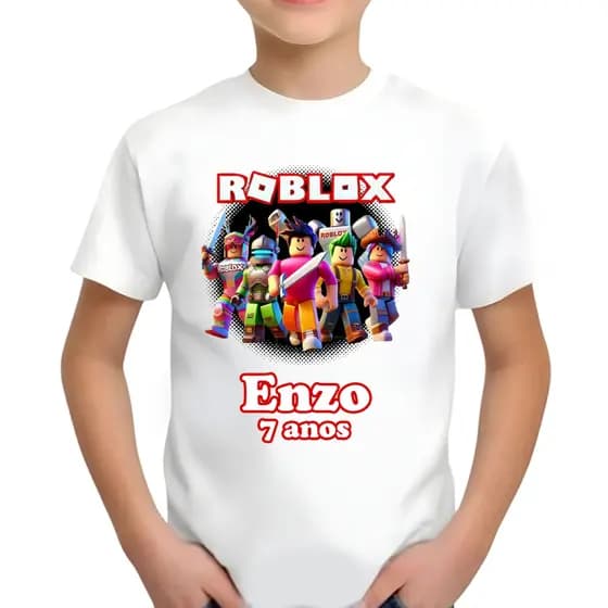 Camiseta Roblox personalizada com nome - Camiseta infantil JOGO Roblox personalizado LEIA  DESCRIÇÃO