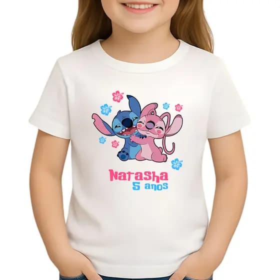 Camiseta lilo e Stitch Personalizada com nome - camiseta do stitch infantil (LEIA A DESCRIÇÃO) - Mod 9