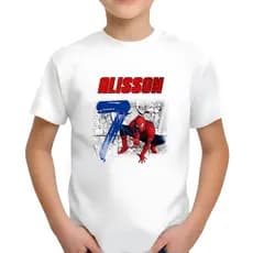 Camiseta Personalizada Homem Aranha com nome - camiseta Infantil Homem-aranha     (LEIA A DESCRIÇÃO)