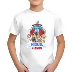 Camiseta Infantil Patrulha Canina Aquarela Personalizada com nome - camiseta Patrulha canina aquarela (LEIA A DESCRIÇÃO)