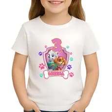 Camiseta Infantil Skye e everest Patrulha Canina Menina Personalizada com nome - Camiseta Patrulha Canina Menina