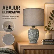 Abajur De Mesa Luminária De Mesa Abajur Para Quarto Decorativo Para Cabeceira Cinza