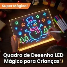 Lousa Mágica LED 30x20cm - Brinquedo Educativo Infantil para Escrever e Desenhar com Caneta