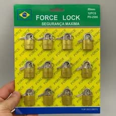 Kit com 12 Cadeados Force Lock 20mm – Segurança Máxima