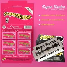 60 Lâmina Super Barba Rosa Aço Inox Profissional Envio Imediato + Nota Fiscal