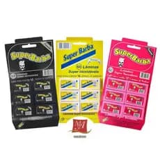 Cartela Completa ou 3- Caixinhas de Lamina de Barbear - Super Barba