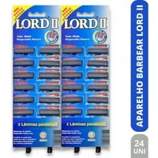 Atacado 24 Aparelhos De Barbear Lord 2 Lâminas - Cartela Revenda
