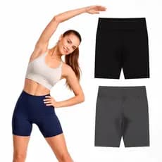 KIT 2 Bermuda Ciclista Feminina Fitness Supplex Cos Alto Zero Transparência Compressão