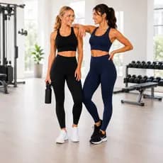 KIT 2 Legging Feminina Fitness Supplex Cos Alto Zero Transparência Compressao Legging Academia Inverno