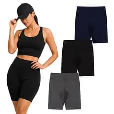 KIT 3 Bermudas Ciclistas Feminina Fitnes Supples Cos Alto Zero Transparência Academia